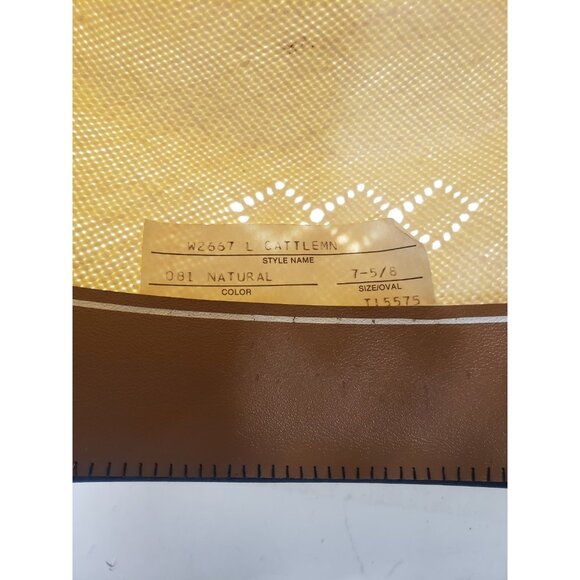 Resistol 4 Star W2667 Cattleman Natural Size 7 5/8 VinylCote Long Oval - Picture 8 of 8